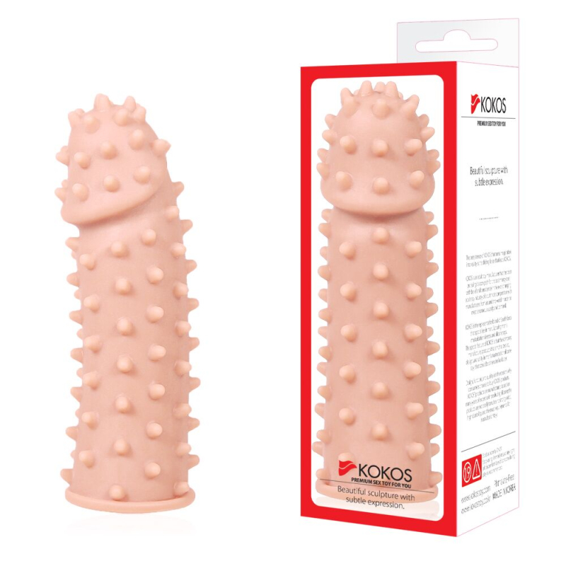 Потовщувальна насадка на член зі стимулювальним рельєфом – Kokos Extreme Sleeve ES.03, розмір M