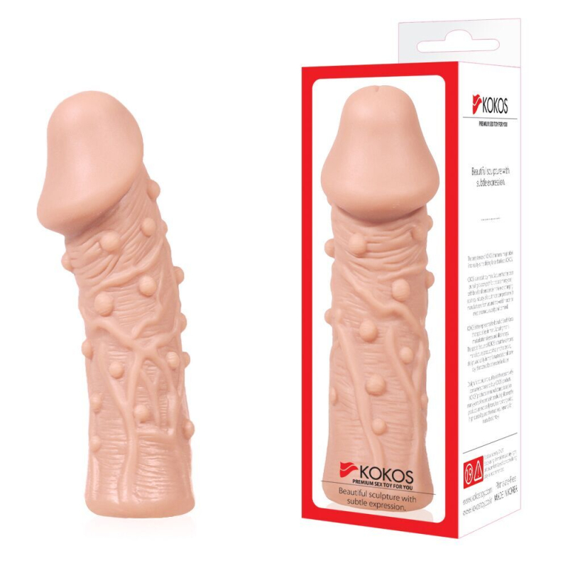 Потовщувальна насадка на член зі стимулювальним рельєфом – Kokos Extreme Sleeve ES.06, розмір S