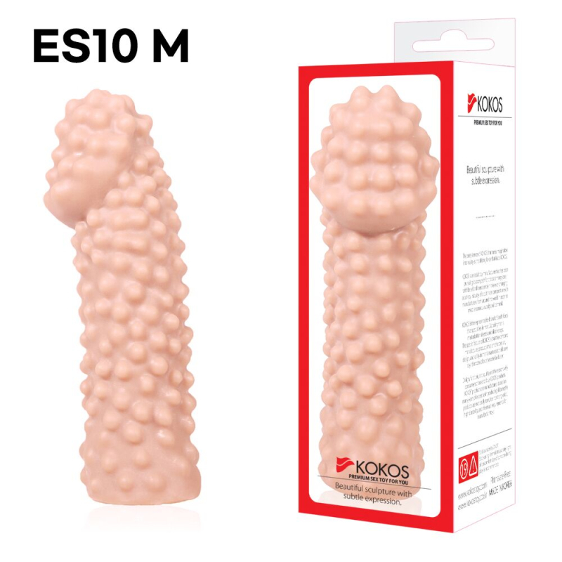 Потовщувальна насадка на член зі стимулювальним рельєфом – Kokos Extreme Sleeve ES.10, розмір M