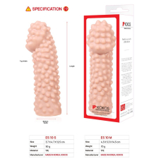 Потовщувальна насадка на член зі стимулювальним рельєфом – Kokos Extreme Sleeve ES.10, розмір M