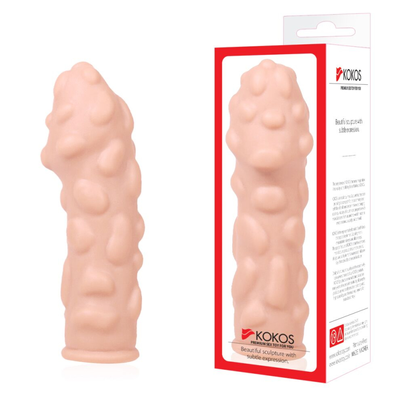 Потовщувальна насадка на член зі стимулювальним рельєфом – Kokos Extreme Sleeve ES.11, розмір M