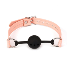 Воздухопроницаемый кляп Liebe Seele Dark Candy Pink Ball Gag с силиконовым шариком диаметром 4.3 см
