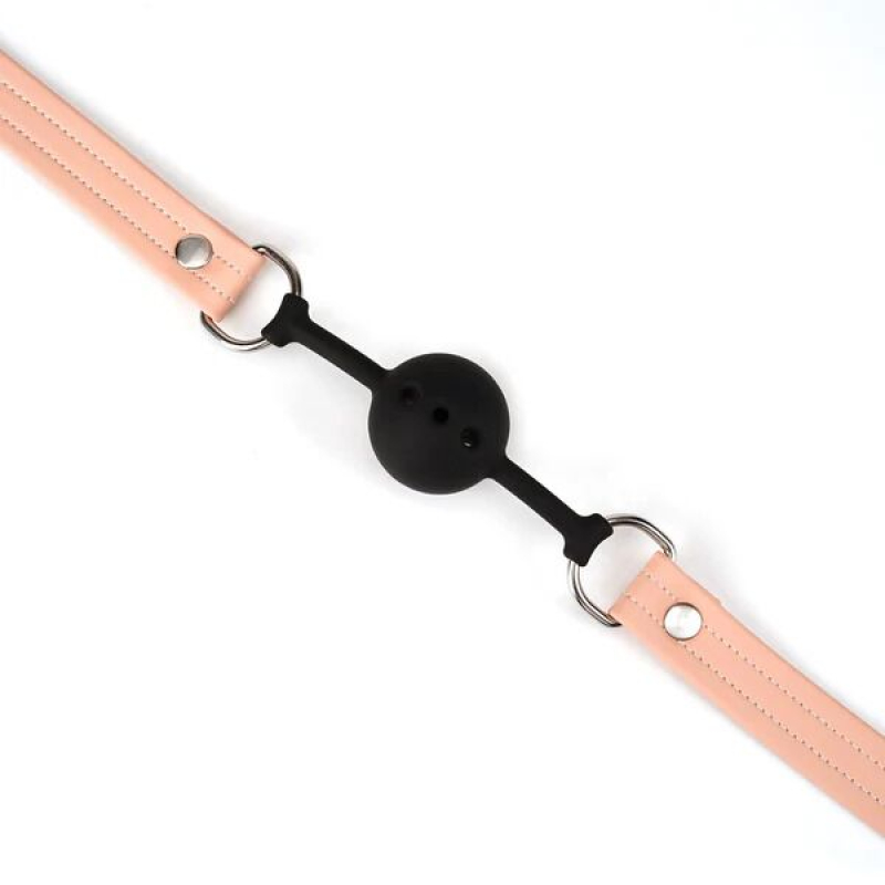 Повітропроникний кляп Liebe Seele Dark Candy Pink Ball Gag із силіконовою кулькою діаметром 4.3 см