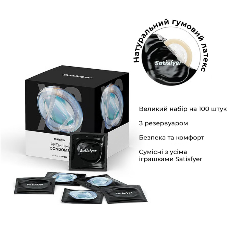 Презерватив Satisfyer Premium Condoms, размер XXL, ширина 64 мм, 1 шт.