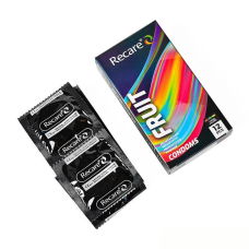 Презервативы с фруктовыми ароматами в голографической упаковке – Recare Holographic Fruit Flavour Condoms, 12 шт., мята, банан и клубника