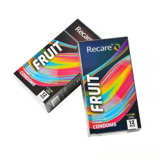 Презервативы с фруктовыми ароматами в голографической упаковке – Recare Holographic Fruit Flavour Condoms, 12 шт., мята, банан и клубника