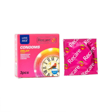 Презервативы с пролонгирующим эффектом – Recare Delay Candy Condoms, 3 шт., с конфетным ароматом