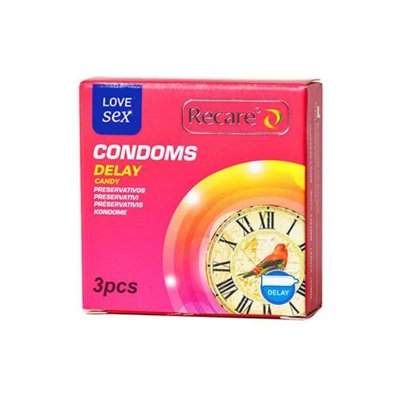 Презервативи з пролонгувальним ефектом – Recare Delay Candy Condoms, 3 шт., із цукерковим ароматом