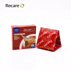Ребристые презервативы с пузырьками – Recare Cola Dotted & Ribbed Condoms, 3 шт., с ароматом колы