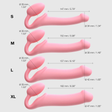 Регульований безремінний страпон – Strap-On-Me Rose M, діаметр 3.3 см