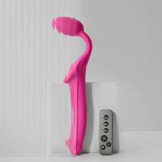 Регульований безремінний страпон з вібрацією – Strap-On-Me Vibrating Fuchsia XL, діаметр 4.7 см, з пультом ДК