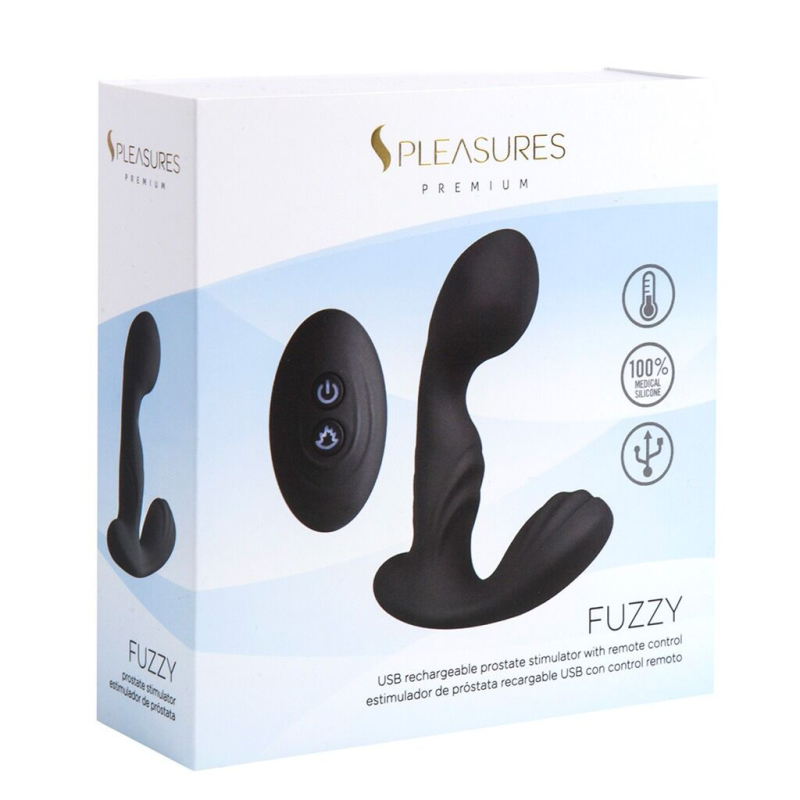 Рельєфний вібромасажер простати – S Pleasures Premium FUZZY, чорного кольору, 10 режимів вібрації