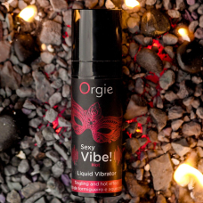 Рідкий вибратор із зігрівальним ефектом і смаком полуниці – Orgie Sexy Vibe! Hot, 15 мл