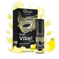 Рідкий вибратор зі смаком лимонного джин-тоніка – Orgie Dual Vibe! Lemon Gin & Tonic 15 мл