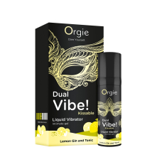 Рідкий вибратор зі смаком лимонного джин-тоніка – Orgie Dual Vibe! Lemon Gin & Tonic 15 мл