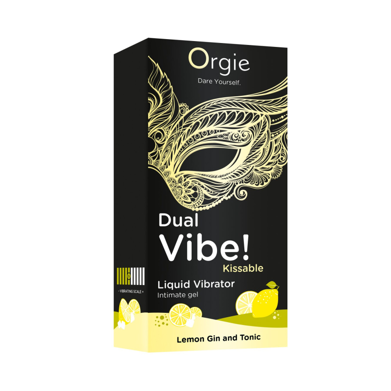Рідкий вибратор зі смаком лимонного джин-тоніка – Orgie Dual Vibe! Lemon Gin & Tonic 15 мл