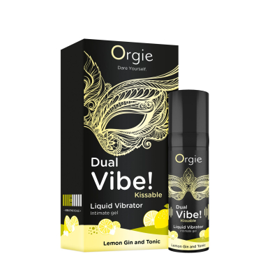 Жидкий вибратор со вкусом лимонного джин-тонка – Orgie Dual Vibe! Lemon Gin & Tonic 15 мл