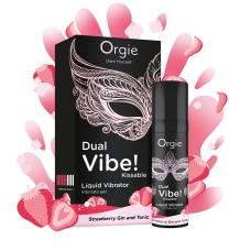 Рідкий вибратор зі смаком полуничного джин-тоніка – Orgie Dual Vibe! Strawberry Gin & Tonic 15 мл