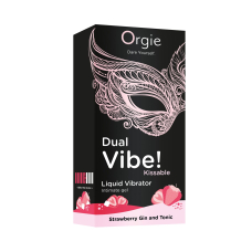 Рідкий вибратор зі смаком полуничного джин-тоніка – Orgie Dual Vibe! Strawberry Gin & Tonic 15 мл