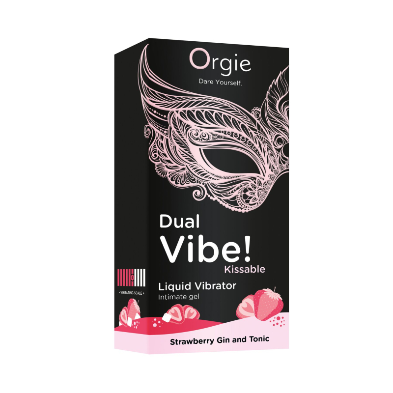 Рідкий вибратор зі смаком полуничного джин-тоніка – Orgie Dual Vibe! Strawberry Gin & Tonic 15 мл