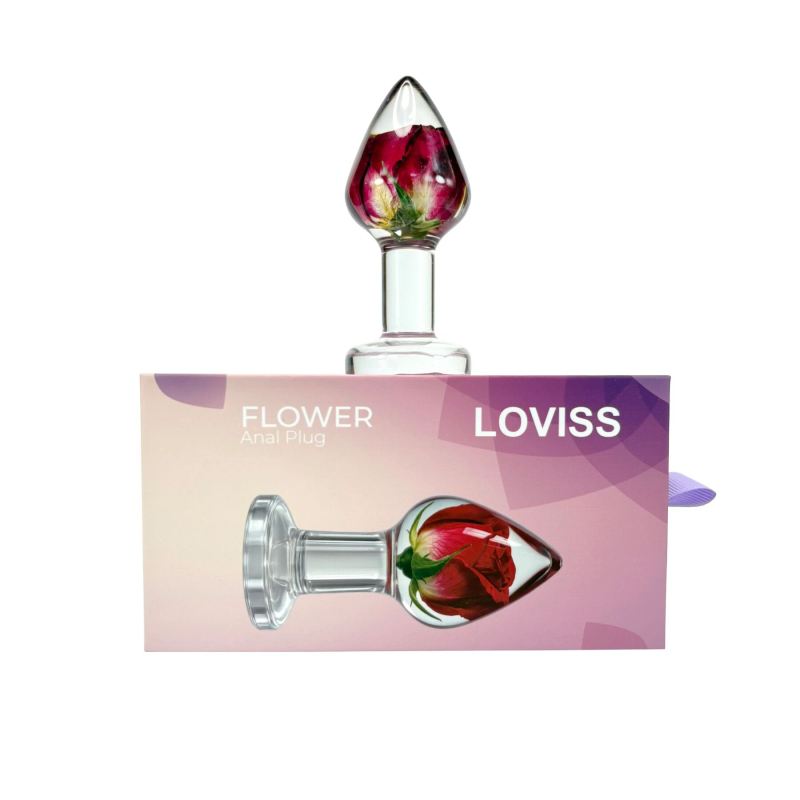 Роскошная анальная пробка с настоящей розой внутри – Loviss Rose Anal Plug