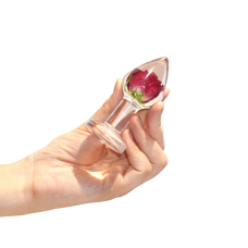 Розкішна анальна пробка зі справжньою трояндою всередині – Loviss Rose Anal Plug
