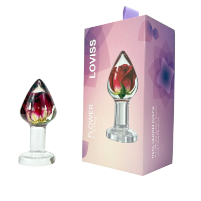 Розкішна анальна пробка зі справжньою трояндою всередині – Loviss Rose Anal Plug