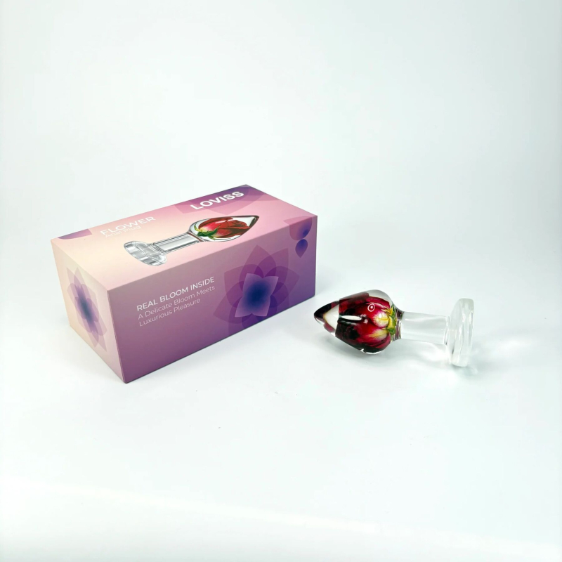 Роскошная анальная пробка с настоящей розой внутри – Loviss Rose Anal Plug