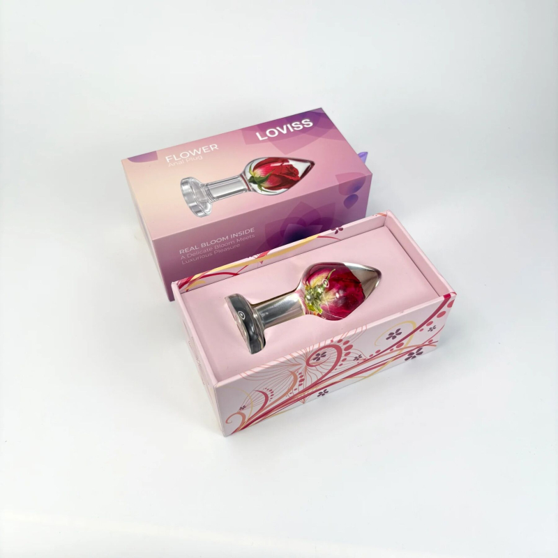 Роскошная анальная пробка с настоящей розой внутри – Loviss Rose Anal Plug