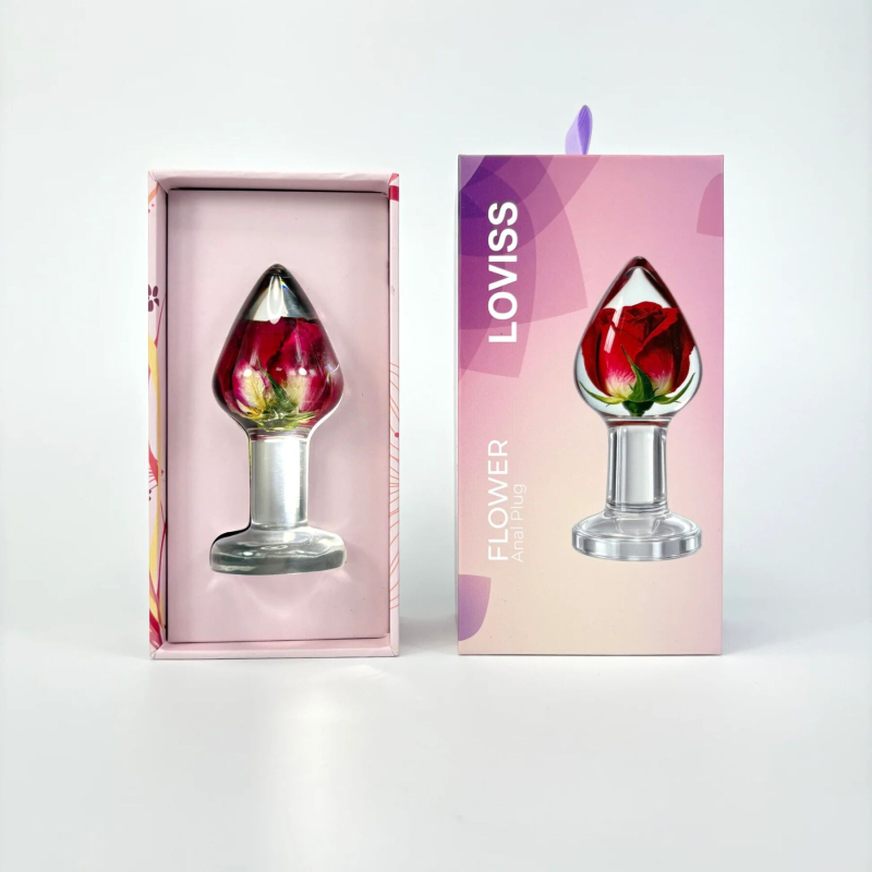 Роскошная анальная пробка с настоящей розой внутри – Loviss Rose Anal Plug
