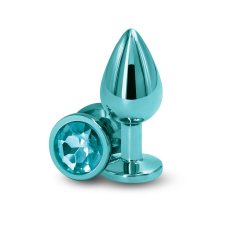 Середня алюмінієва анальна пробка з бірюзовою основою – NS Novelties Rear Assets Medium Teal, 7,1 см
