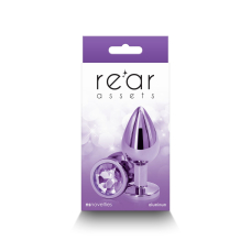 Середня алюмінієва анальна пробка з фіолетовою основою – NS Novelties Rear Assets Medium Purple, 7,1 см