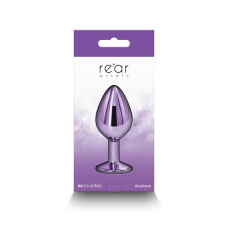 Середня алюмінієва анальна пробка з фіолетовою основою – NS Novelties Rear Assets Medium Purple, 7,1 см