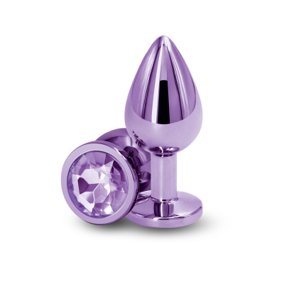 Середня алюмінієва анальна пробка з фіолетовою основою – NS Novelties Rear Assets Medium Purple, 7,1 см