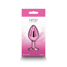 Середня алюмінієва анальна пробка з рожевою основою – NS Novelties Rear Assets Medium Pink, 7,1 см