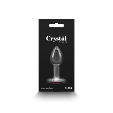 Скляна анальна пробка з червоним сердечком на основі – NS Novelties Crystal Desires Red Heart Small, 7,2 см