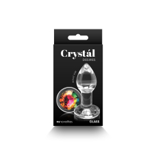 Скляна анальна пробка з різнокольоровим кристалом – NS Novelties Crystal Desires Rainbow Gem Small, 6,2 см