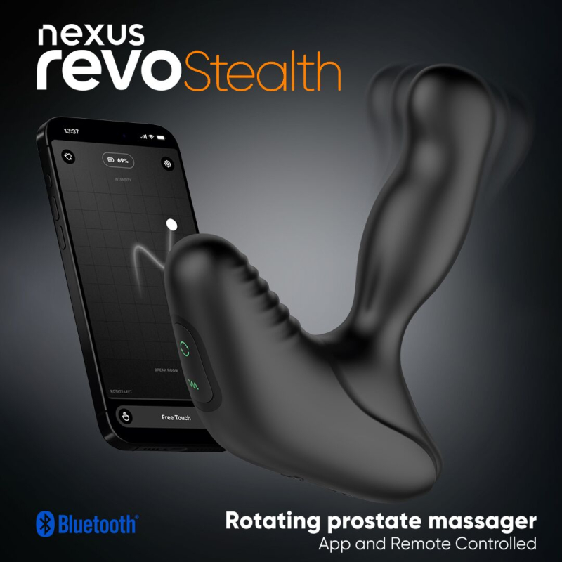 Смарт-масажер простати – Nexus Revo Stealth with APP, з вібрацією та ротацією, дистанційним керуванням, до 10 годин автономної роботи