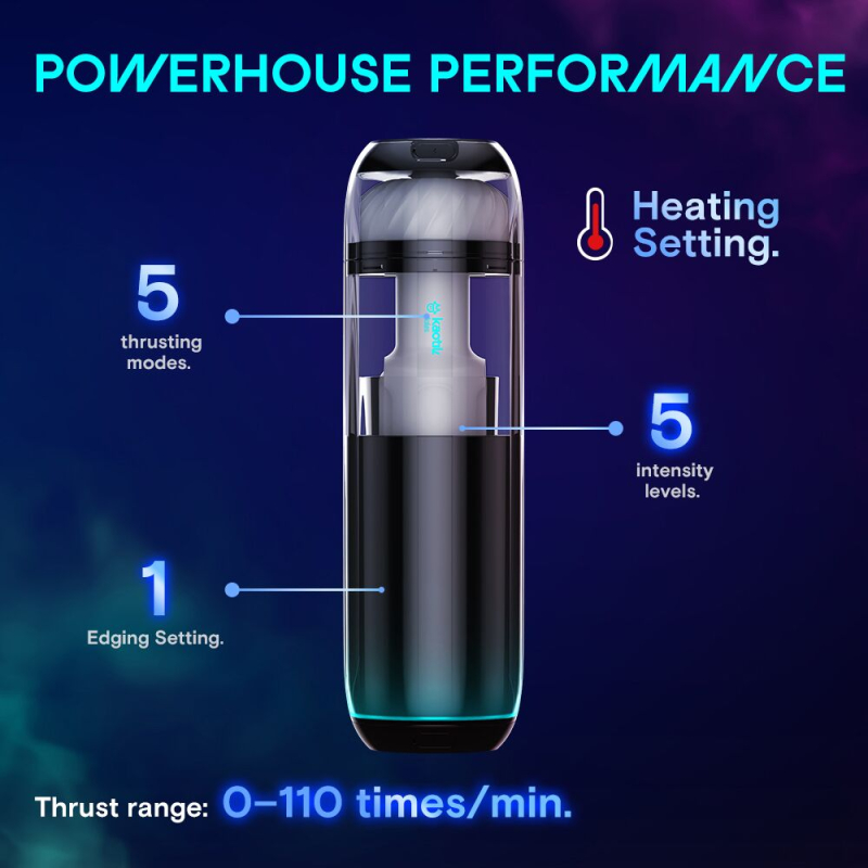 Смарт-мастурбатор з пульсаціями та підігрівом – Kaotik Labs The Cocoon, до 42 °C, з режимом edging
