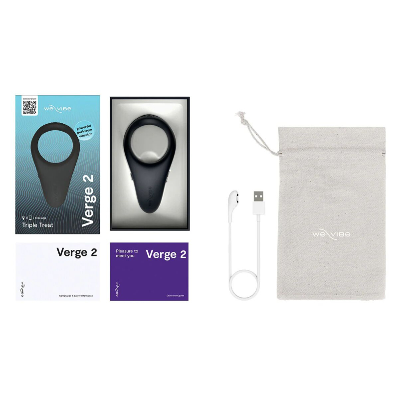Смарт-виброкольцо – We-Vibe VERGE 2, черного цвета