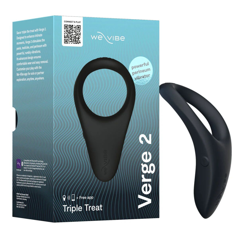 Смарт-виброкольцо – We-Vibe VERGE 2, черного цвета