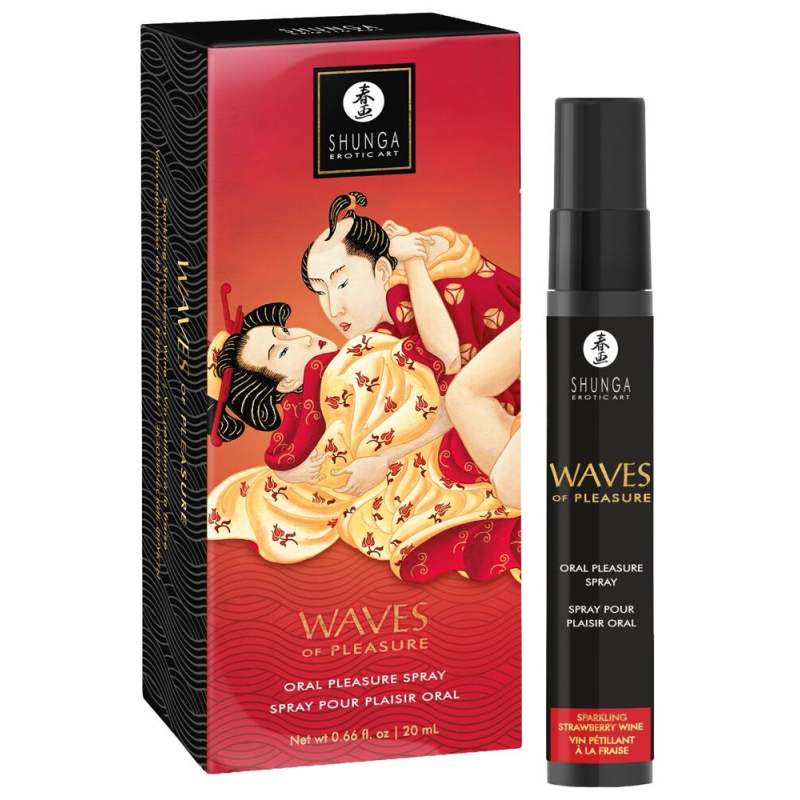 Спрей для усиления слюноотделения со вкусом клубники и игристого вина – Shunga Waves of Pleasure Strawberry Sparkling Wine
