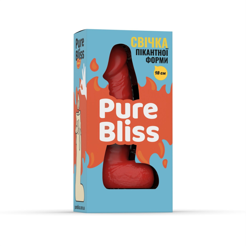Свеча в форме пениса – Pure Bliss BIG, 18 см, красного цвета