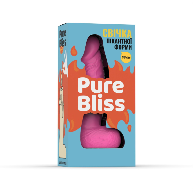 Свеча в форме пениса – Pure Bliss BIG, 18 см, розового цвета