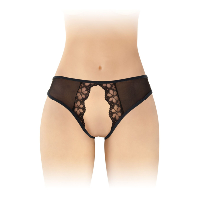 Трусики из сетки с открытым доступом – Fashion Secret Ambre, черного цвета