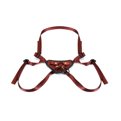 Трусики-харнес для страпона – Liebe Seele Wine Red Strap-on Harness, червоного кольору