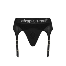 Трусики-харнес для страпона – Strap-On-Me REBEL HARNESS, размер XS, с подвязками для чулок