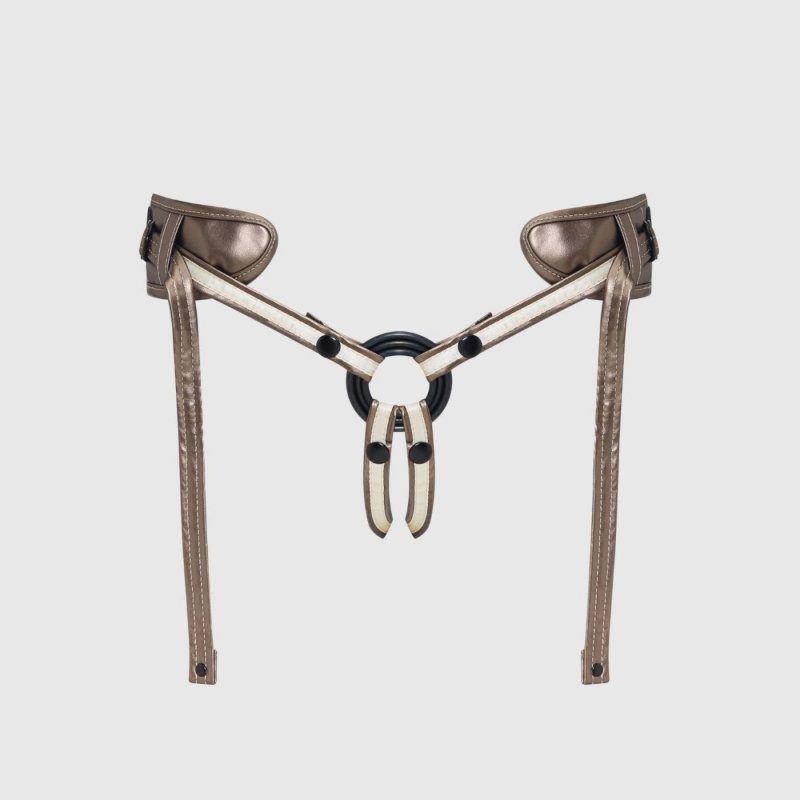 Трусики-харнес для страпона из экокожи – Strap-On-Me DESIROUS Leatherette Harness, обновленный дизайн