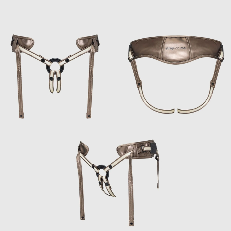 Трусики-харнес для страпона из экокожи – Strap-On-Me DESIROUS Leatherette Harness, обновленный дизайн