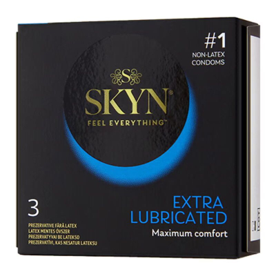 Ультратонкие безлатексные премиум-презервативы – SKYN Extra Lubricated, 3 шт., на 40% больше смазки